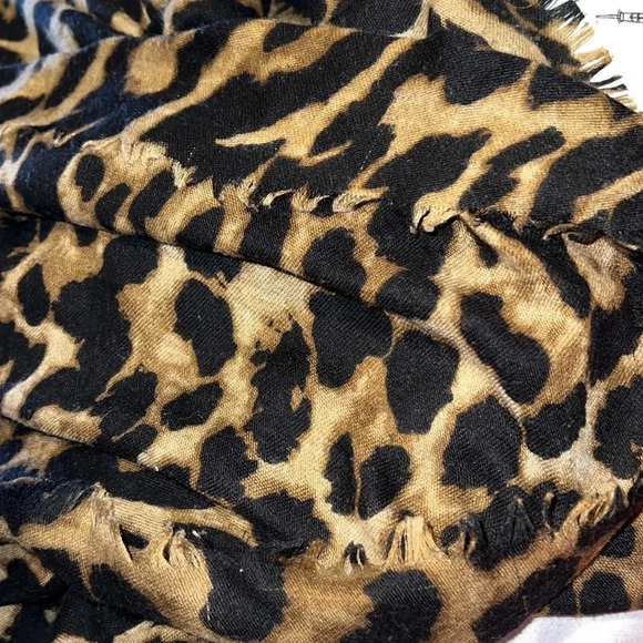 Aldo Leopard print cotton  oversized scarf - Picture 4 of 12